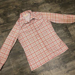 Vintage Kokobay By Eccobay Polyester Button Up Shirt Plaid‎ (NO SIZE TAG) (26)
